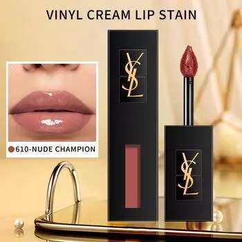 Yves Saint Laurent Rouge Pur Couture Vinyl cream Lip Stain - 0,18 жидких унций/5,5 мл 610 Nude Champiom