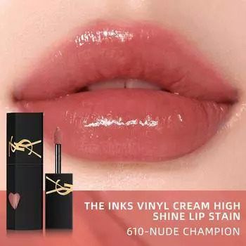 Yves Saint Laurent The Inks Vinyl Cream High Shine Lip Stain #610-Nude Champion - 0,18 жидких унций/5,5 мл 610 Nude Champion