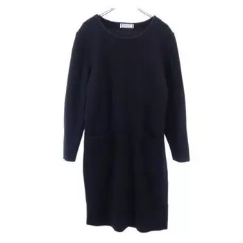 YVES SAINT LAURENT wool Long sleeve one piece M black Women Used