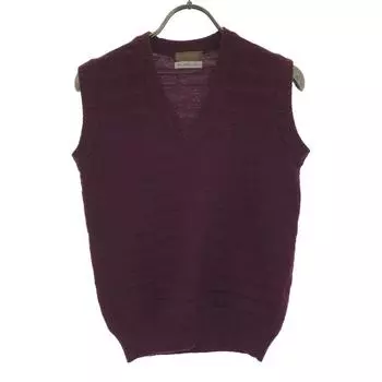 YVES SAINT LAURENT wool V neck Knit vest 2 purple Women Used