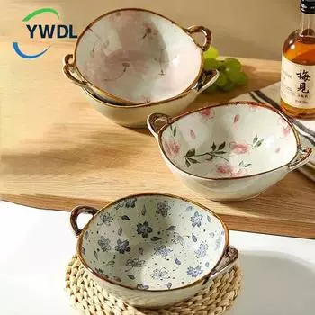 YWDL 700 мл керамическая салатница с ручкой кухонная суповая лапша тарелка для фруктов японская посуда микроволновая печь сковорода дропшиппинг