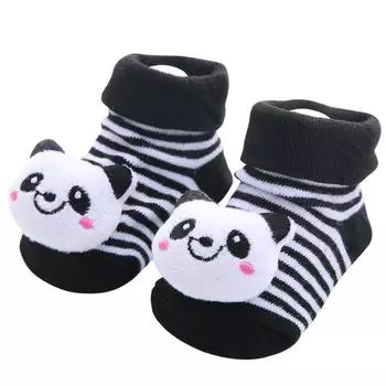YWHUANSEN Toddler Cartoon Newborn Baby Girls Boys Anti-Slip Floor Socks Cute Infant Kids Animal Cotton Leg Warmers Striped Socks 0-24M