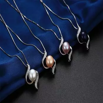 YWYC Натуральный пресноводный жемчуг ожерелья с подвеской 925 стерлингового серебра S-образная цепочка ожерелье для женщин ювелирные изделия подарок