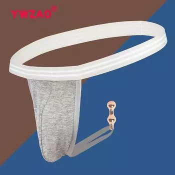 YWZAO Вставная анальная пробка мужское нижнее белье стринги серый N03 28-32 Single Panties