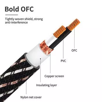 YYAUDIO HIFl стерео RCA аудио кабель 6N OFC Мужской - Мужской 2RCA - 2RCA аудио кабель с позолоченным разъемом PlugFor CD Amplifier =0.5m