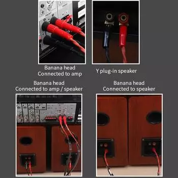 YYAUDIO одна пара Hi-Fi акустических кабелей высокой чистоты 6N OFC с сердечником типа «банан» и Y 24K золотой штекер рупорный кабель для усилителя динамика 1m
