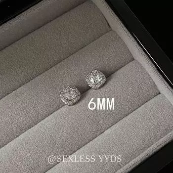 Yyds! Flash Cube Sugar Zircon Stud Earrings for Women Accessible Luxury Fancy Ear Bone Stud Earrings 2025 New Arrival Best Selling Earrings 6mm square zircon earrings