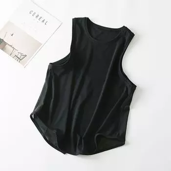 Yydsiu Mesh Sports Vest Women s Quick-Drying Running Fitness Top Sleeveless Yoga Clothes Beauty Back Outerwear Cover-up Black S