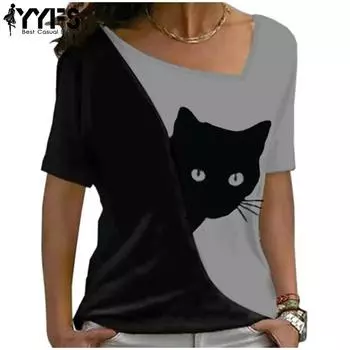 YYFS Women s Fashion Casual Summer Spring Short Sleeve Square Collar Blouses & Shirts S серый