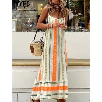 YYFS Женская мода Лето Весна Безрукавки Подтяжки Свободная талия Повседневные платья S