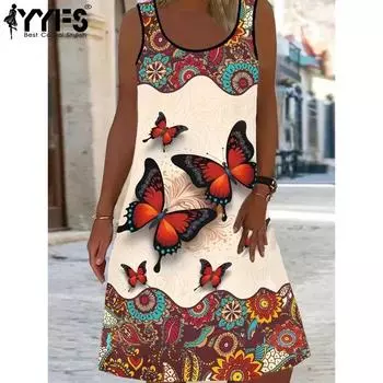 YYFS Женская мода Лето Весна Безрукавки Подтяжки Свободная талия Повседневные платья XL