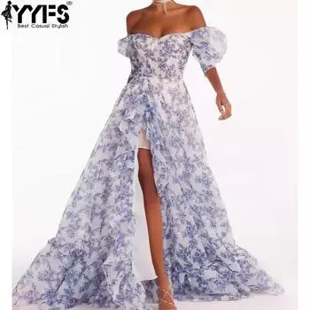 YYFS Женская мода лето весна без рукавов с высокой талией и открытым воротом коктейльные и вечерние платья S синий