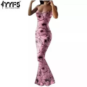 YYFS Женская мода лето весна без рукавов подтяжки высокая талия повседневные платья S розовый