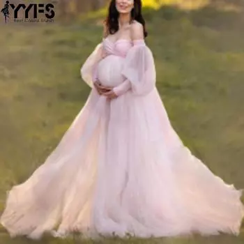YYFS Женская мода лето весна однотонный принт длинный рукав высокая талия повседневные платья S розовый