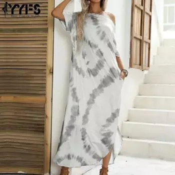 YYFS женская мода лето весна повседневные платья с короткими рукавами XL серый