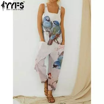 YYFS Женская мода Повседневная Лето Весна Без рукавов Свободные брюки с талией Комбинезоны и комбинезоны S