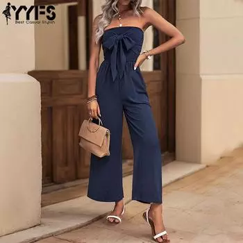 YYFS Женская мода Повседневная Лето Весна Однотонный принт Без рукавов Брюки Комбинезоны и комбинезоны S