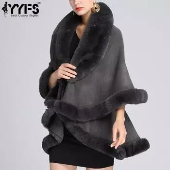 YYFS Женская мода Повседневная Осень Зима Однотонные принты Рукава 1/2 Куртки и пальто Пуховики Size: One Size серый