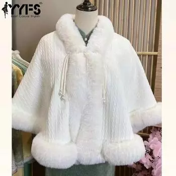 YYFS Женская мода Повседневная Осень Зима Однотонные принты Рукава 1/2 Куртки и пальто Пуховики Size: One Size белый