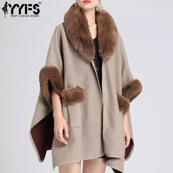 YYFS Женская мода Повседневная Осень Зима Однотонные принты Рукава 3/4 Куртки и пальто Пуховики One size хаки