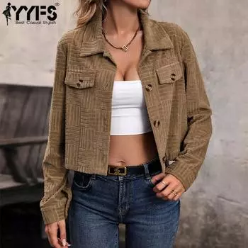 YYFS Женская мода Повседневная весна-осень Однотонный принт Длинные рукава POLO-Neck Блузки и рубашки S хаки