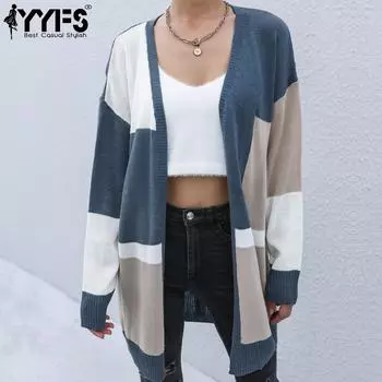 YYFS женская мода повседневное осенне-зимнее пальто с длинными рукавами кардиганы S темно серый