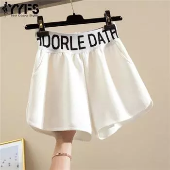 YYFS Женская мода повседневные однотонные принтованные брюки с высокой талией брюки и капри S белый