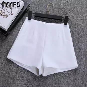 YYFS Женская мода повседневные однотонные принтованные брюки с высокой талией брюки и капри S белый