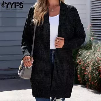 YYFS Женская мода повседневные однотонные принтованные куртки и пальто с длинным рукавом на осень-зиму XS