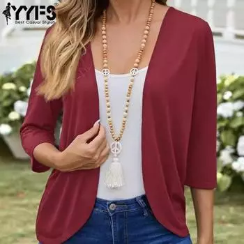 YYFS Женская мода повседневные однотонные принтованные куртки и пальто с длинным рукавом на осень-зиму S бордовый