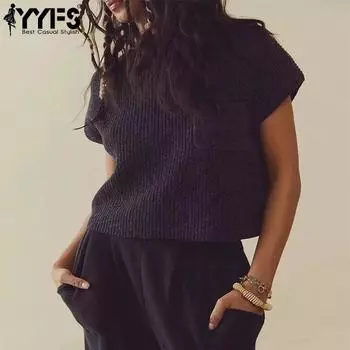 YYFS Женская мода Повседневный Лето Весна Однотонный Принт Короткий Рукав О-Образным Вырезом Брюки Костюмы S