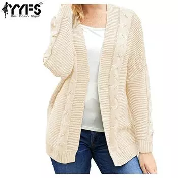 YYFS Женская мода Повседневный Осень Зима Однотонный Принт Длинный Рукав Свитера S белый