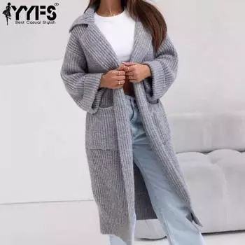 YYFS Женская мода Повседневный Осень Зима Однотонный Принт Длинный Рукав Поло Воротник Свитера S