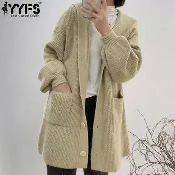 YYFS Женская мода Повседневный Осень Зима Однотонный Принт Длинный Рукав Свитера One size