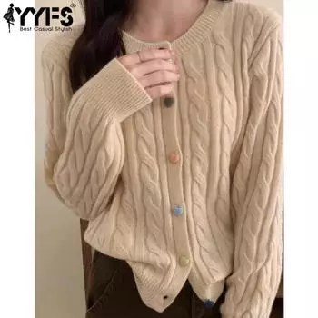 YYFS Женская мода Повседневный Осень Зима Однотонный Принт Длинный Рукав О-Образным Вырезом Свитера Size: One Size