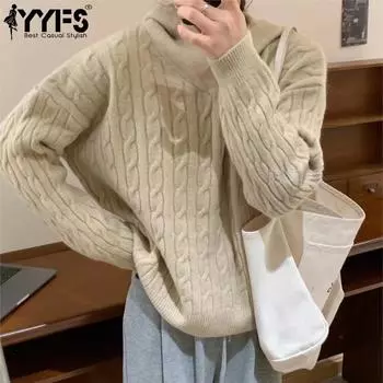 YYFS Женская мода Повседневный Осень Зима Однотонный Принт Длинный Рукав С Капюшоном Свитеры One size