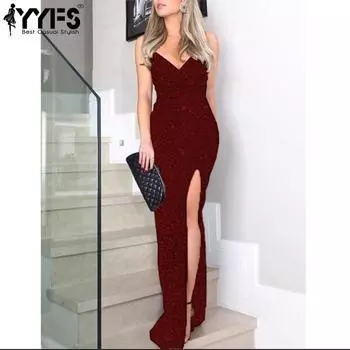 YYFS женские модные летние весенние однотонные повседневные платья без рукавов с v-образным вырезом и высокой талией S бордовый