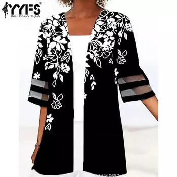 YYFS женские модные повседневные летние весенние блузки и рубашки с цветочным узором и рукавами 1/2 S