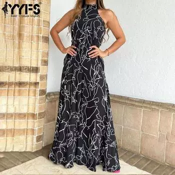 YYFS Женские модные повседневные летние весенние брюки без рукавов с высокой талией и воротником-стойкой, комбинезоны и комбинезоны S чёрный