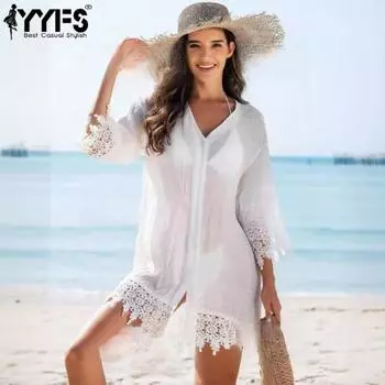 YYFS женские модные повседневные летние весенние однотонные блузки и рубашки с рукавами 1/2 и v-образным вырезом с принтом S белый