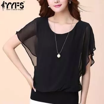 YYFS женские модные повседневные летние весенние однотонные блузки и рубашки с короткими рукавами и круглым вырезом с принтом S белый