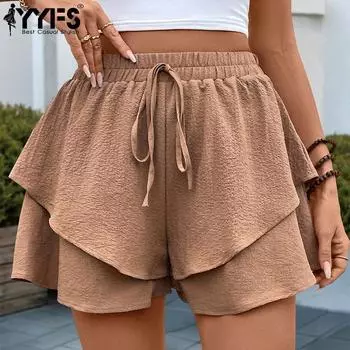 YYFS женские модные повседневные однотонные брюки с высокой талией и принтом, брюки и капри S