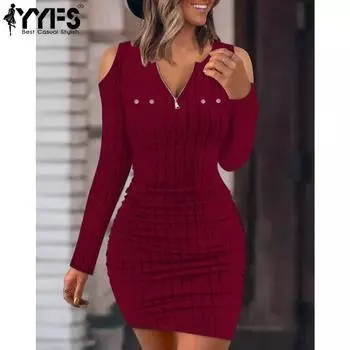 YYFS женские модные повседневные однотонные принты осень-зима с длинным рукавом и v-образным вырезом свитера XXL розовый