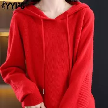 YYFS женские модные повседневные однотонные свитера с длинными рукавами и осенне-зимним принтом M бежевый