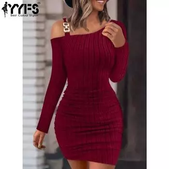 YYFS женские модные повседневные однотонные свитера с длинными рукавами и осенне-зимним принтом S чёрный