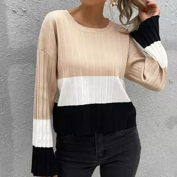 YYFS женские модные повседневные осенне-зимние свитера с длинным рукавом и круглым вырезом S