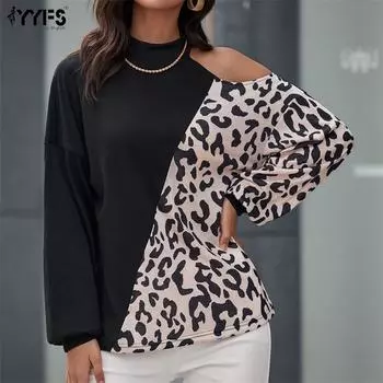 YYFS Женские модные повседневные пуловеры с длинными рукавами и полуводолазкой с длинными рукавами S чёрный