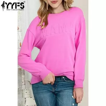 YYFS женские модные повседневные весенне-осенние блузки и рубашки с круглым вырезом с длинными рукавами S