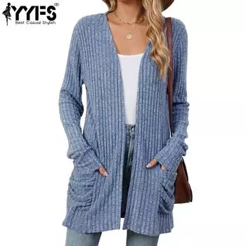 YYFS женские модные повседневные весенне-осенние однотонные блузки и рубашки с длинным рукавом и v-образным вырезом с принтом S
