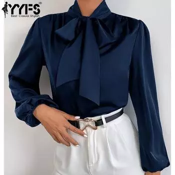 YYFS женские модные повседневные весенне-осенние однотонные блузки и рубашки с длинными рукавами с принтом S бордовый